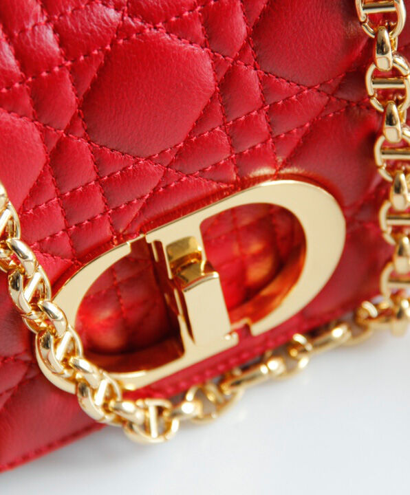 Christian Dior Small Dior Caro Bag Red